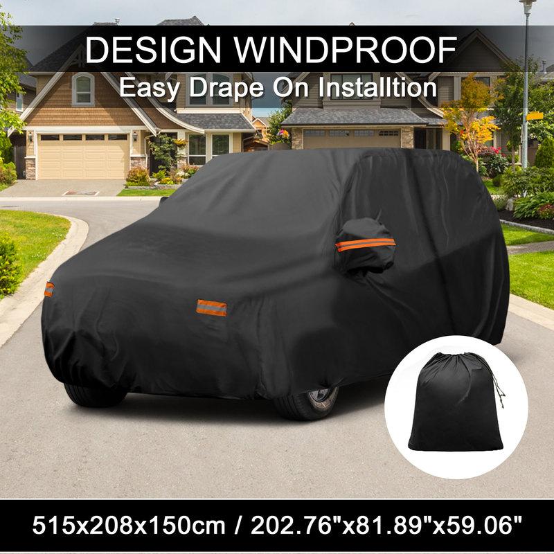 Motoforti Car Cover Outdoor Waterproof Sun Rain Hail Protection with Left Side Door Zipper 210D-PU for Lincoln Aviator