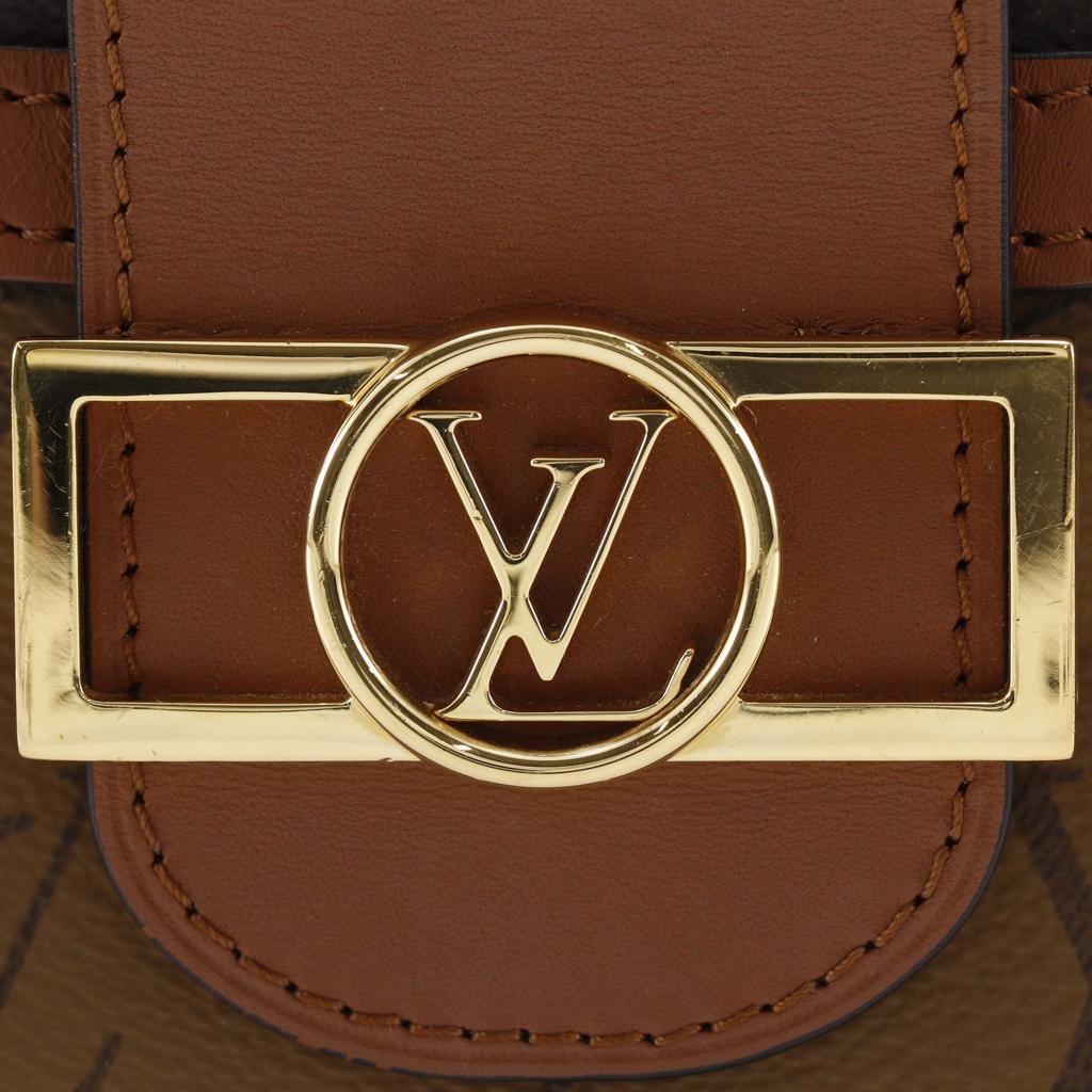 Louis Vuitton Dauphine MM Shoulder Bag M45958 Monogram Reverse Brown Monogram Canvas Women Used