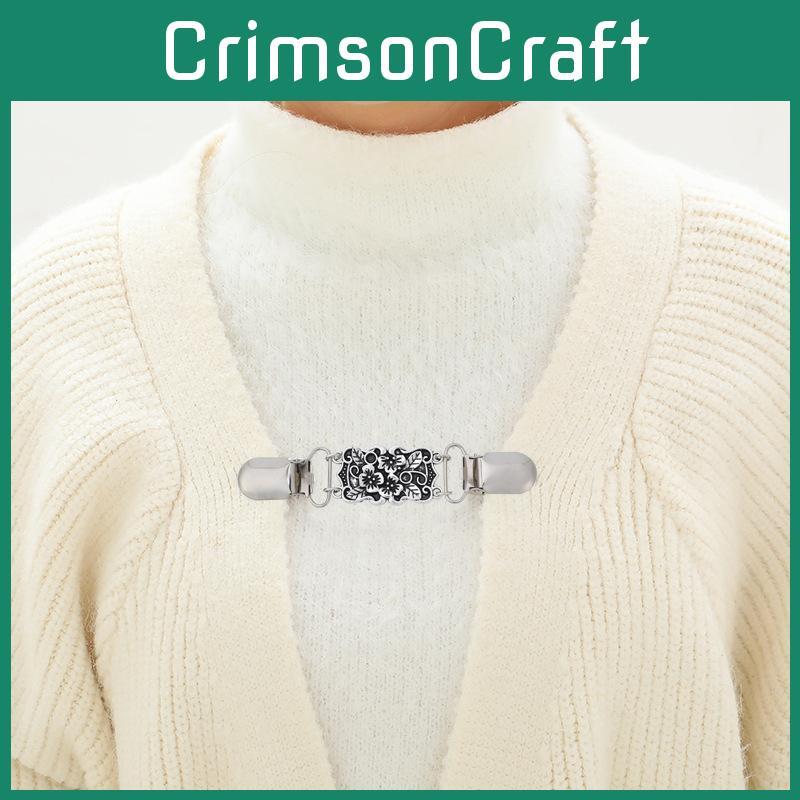 Metal Retro Scarf Collar Bar With Carving Design For Womens Travel Gift And