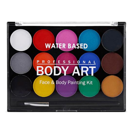 15 Colors Artist Washable Kids Face Watercolor Paint Solid Pigment Makeup Tool