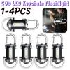 1-4PCS Pocket Flashlight Portable Keychain Torch USB Rechargeable Ultralight Camping Flashlight for Outdoor Emergency