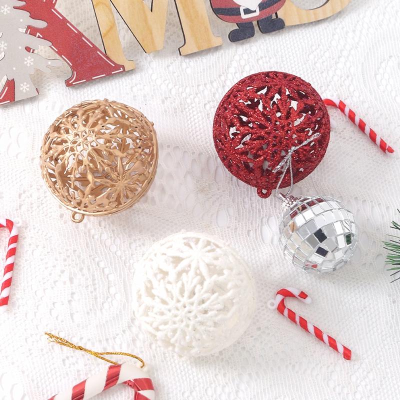 6CM 1Box Christmas Ball Christmas Decoration Xmas Tree Pendent Ornaments Home Decor Navidad New Year 2025 Party Supplies