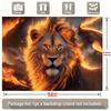 2D Burning Lion Tapestry King of the Jungle Aesthetic Wall Decor