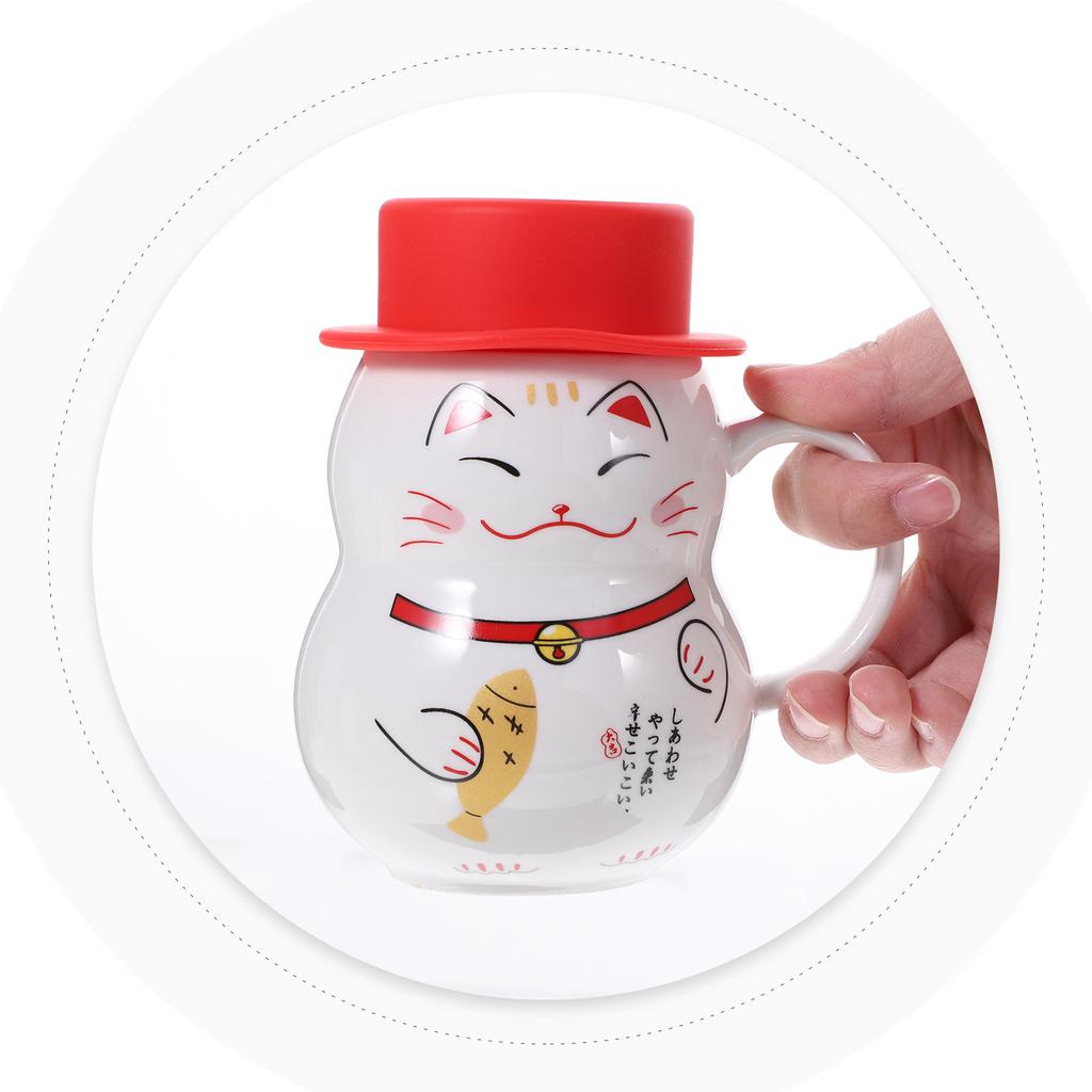 Coffee Mug with Lid Snowman Mugs Ceramic Cups Novelty Funny Cute Cartoon Breakfast