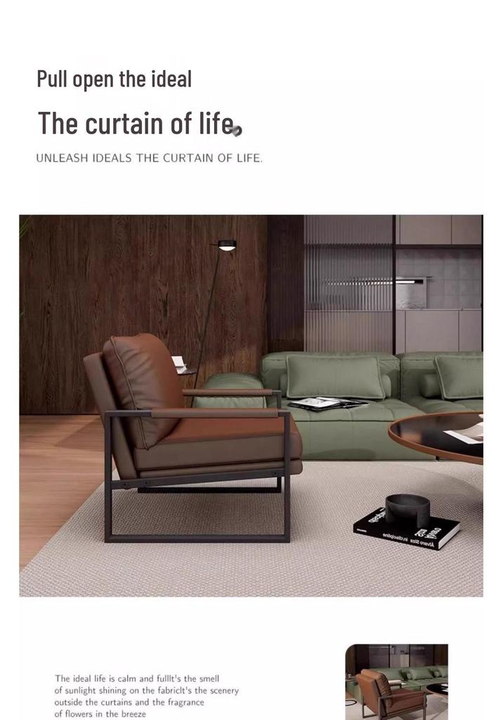 Modern Wrought Iron Sofa Chair - Light Luxury for Living Room or Bedroom