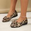 Elegant Leopard Print 1pc Women's Handmade Bow Wedge Heel Pumps Suitable for Outdoor Home Leisure Vacation
