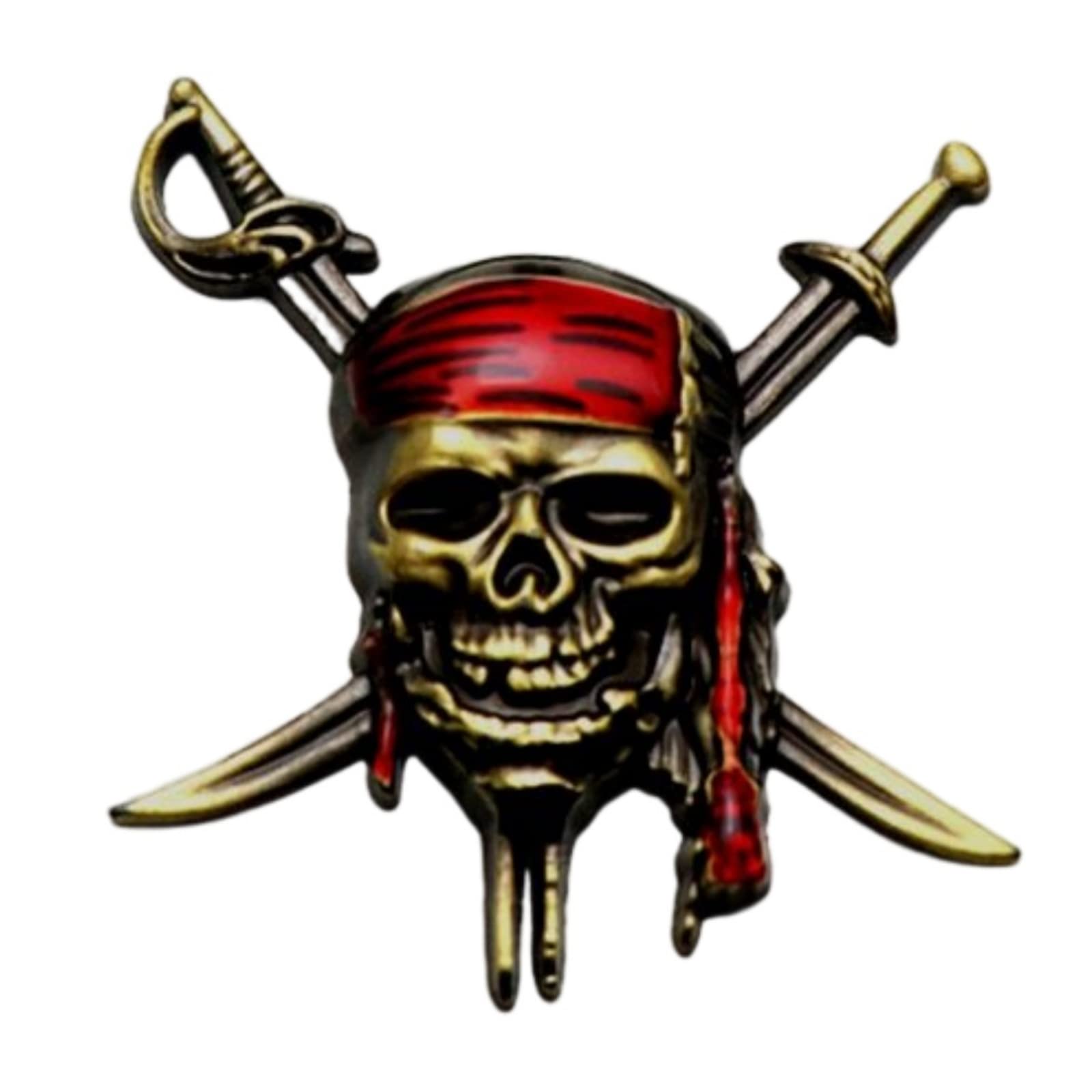 

(APOSITV) Car Sticker 3D Pirate Emblem Pirate 3D Car Motorcycle Universal Metal (Gold) золотой