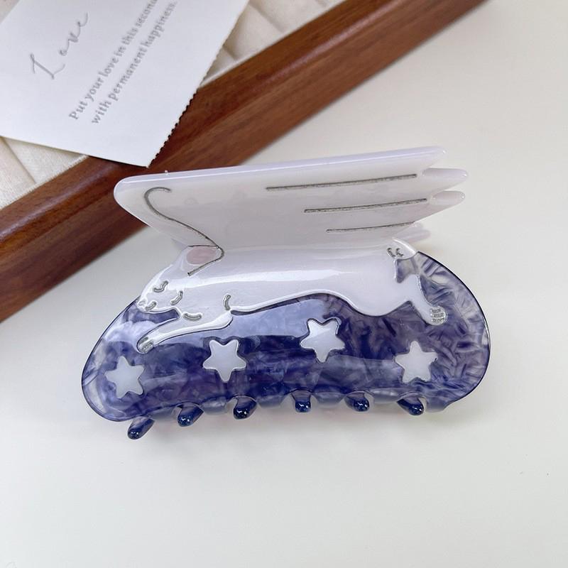 Creative Funny Semicircle Sun Acetate Hair Claw For Women Girls Versatile Hair Accessories Simple Shark Clip Gifts