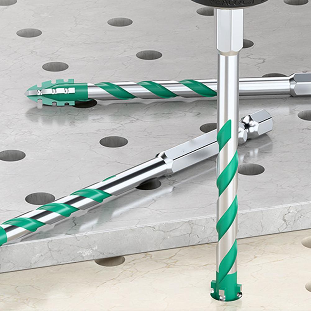 Four-Edged Serrated Eccentric Drill Bit Set High Hardness Glass Tile Ceramic Punching Rock Slab Drill Bit 6/8/10/12mm