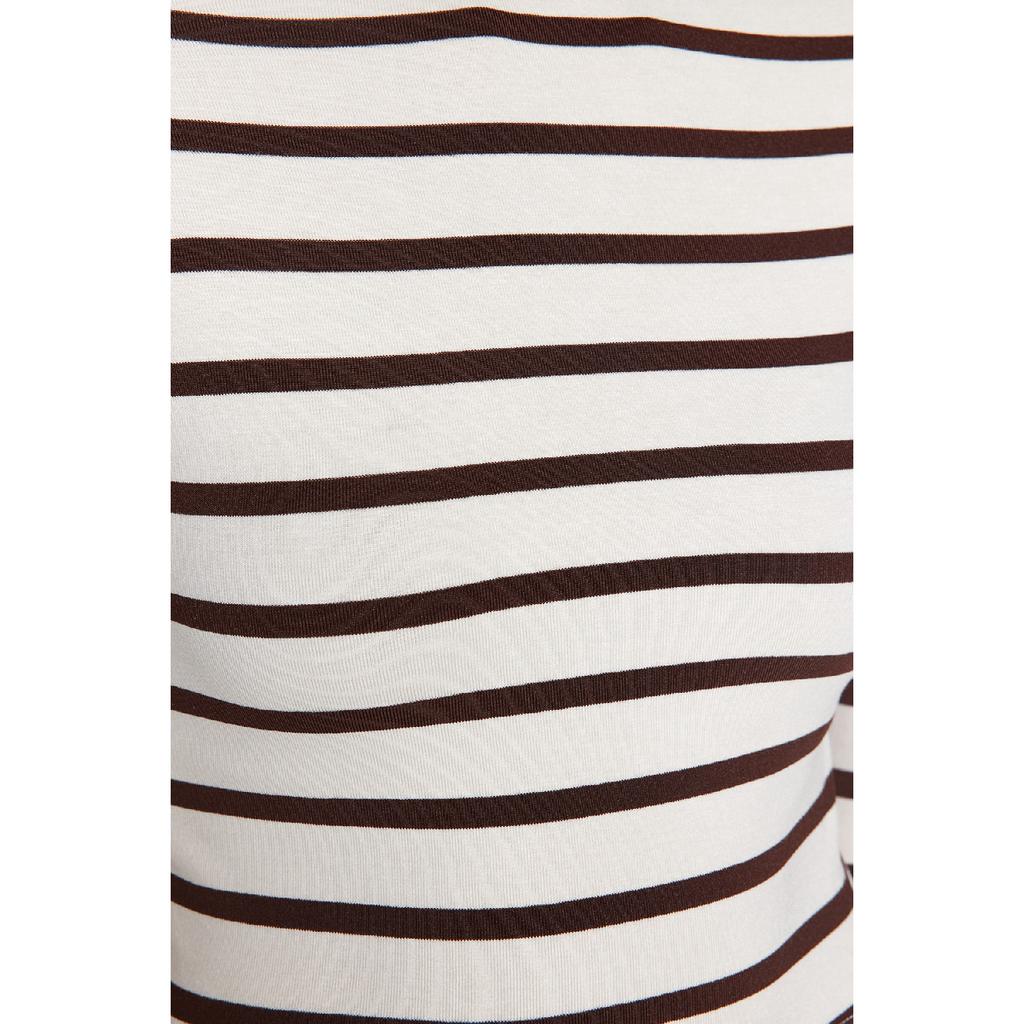 Bluză tricotată elastică cu dungi negre din țesătură moale din viscoză Twoaw24bz00048