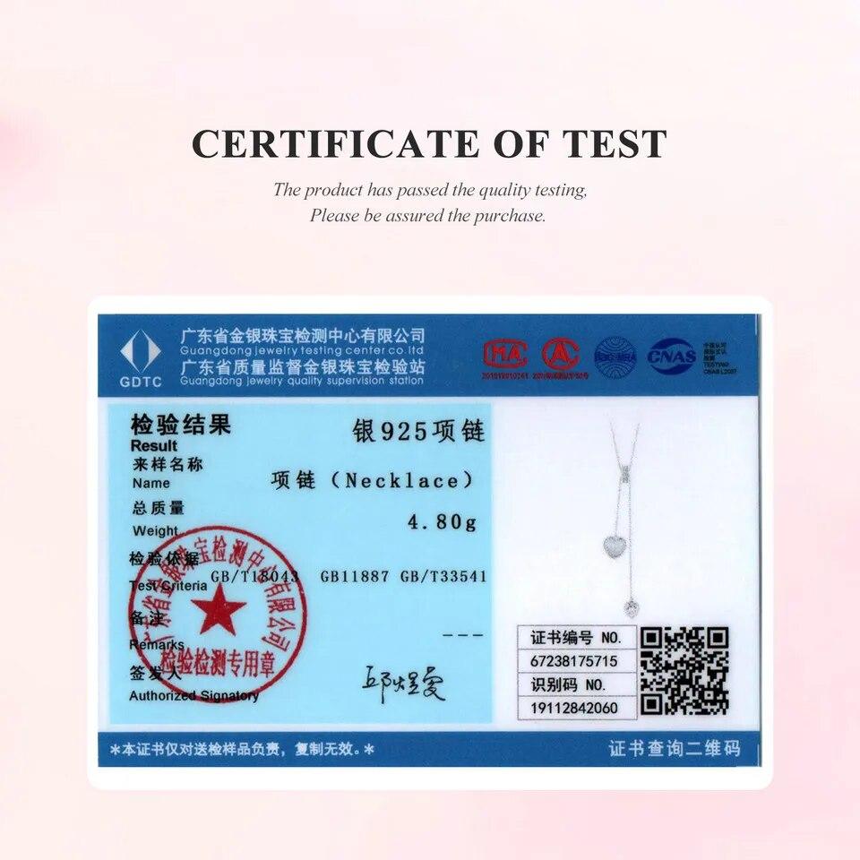 Bamoer 925 Sterling Silver Love Pendant Y Shape Necklace Double Heart Neck Chain for Women Valentine's Day Fine Jewelry Gift