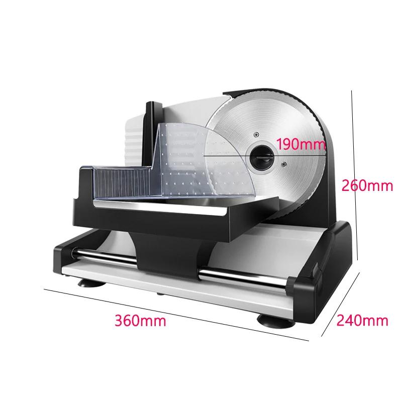 Electric Meat Slicer Machine Deli Food Slicer Cuts Meat Cheese Bread Fruit Vegetable Adjustable Thickness Sausage Ham Slicer