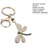 Bag Pendant Rhinestones Dragonfly Charm Zinc Alloy Keychain Pendant Electroplated Finish Easy Hang Lobster Clasp Key