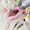 Mignon Mode Rayé Pomme Cerise Sac à Maquillage Portatif Fille Coréenne Grande Capacité Sac de Rangement pour Rouge à Lèvres Stylo à Stylo Papeterie Étudiant