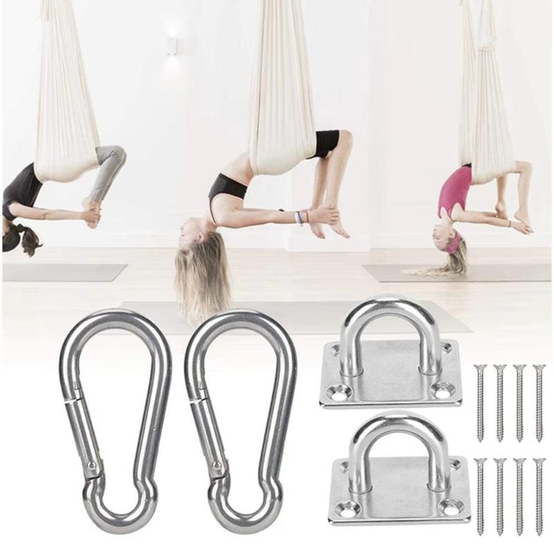 2 Set Stainless Square Heavy Duty Ceiling Wall Mounted Hook For Yoga Swings Hammocks Hardware