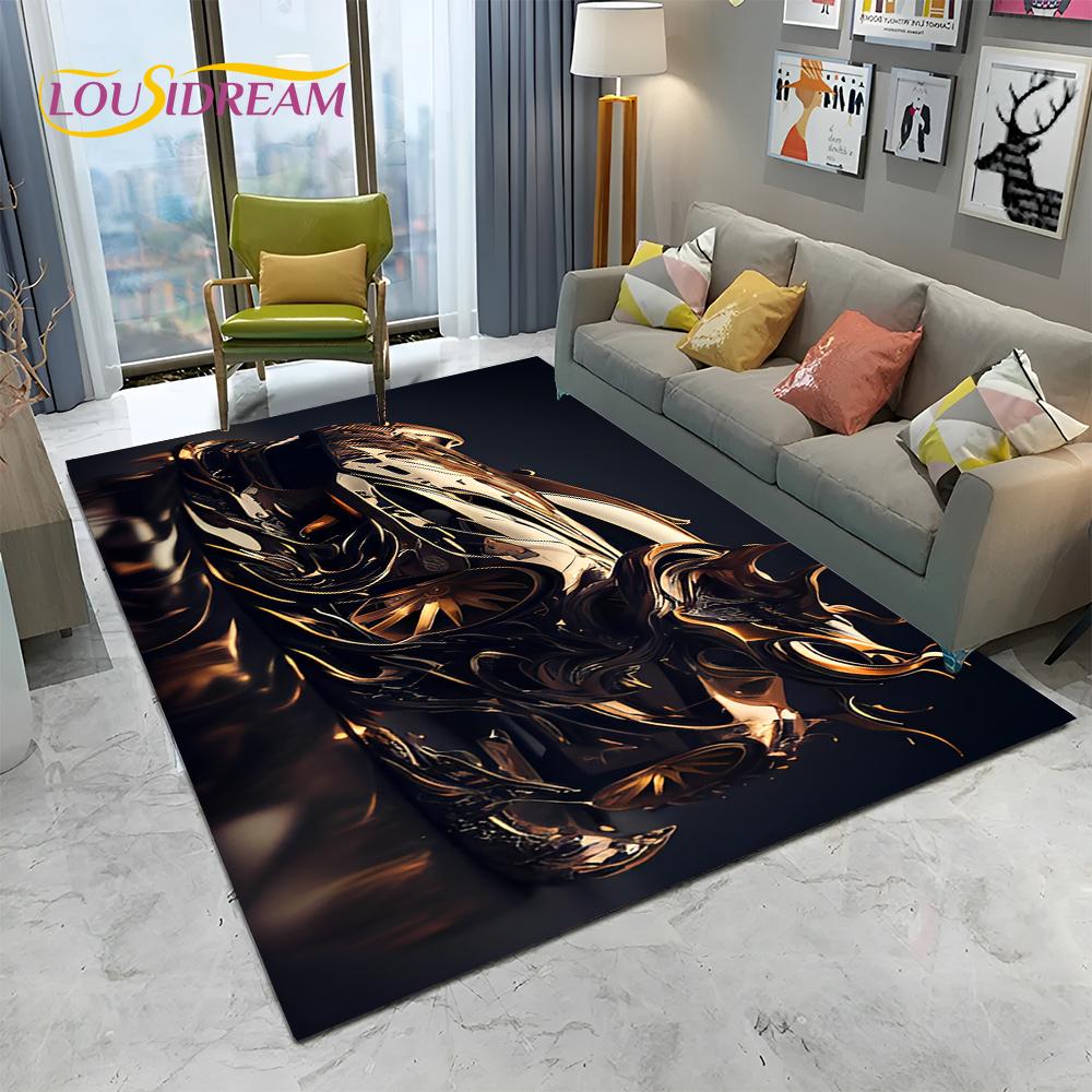 HD Concept Car 3D Future Sports Car Cartoon Carpet Rug for Home Living Room Bedroom Sofa Doormat Decor,kids Non-slip Floor Mat