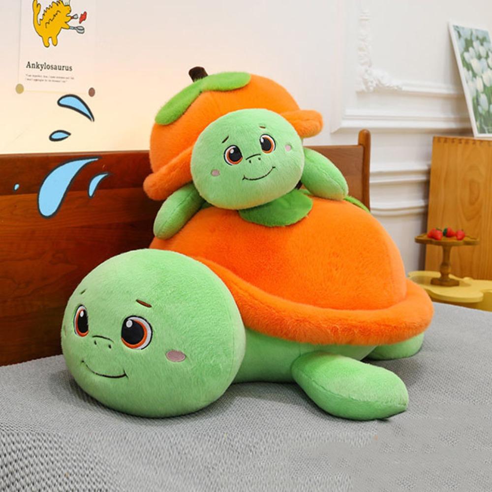Pumpkin Tortoise Plush Toys Fluffy Turtle Animal Doll Novelty Turtle Stuffed Doll  Car Decor