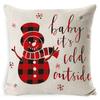 Christmas Celebration Pillow Elk Snowman Festive Cushion Cover Red Sofa Back Cushion Pillow Cover