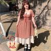 Large Size College Style French Sweet Temperament Fake Two-piece Dress Women's Summer Slim and Thin Plaid Dress