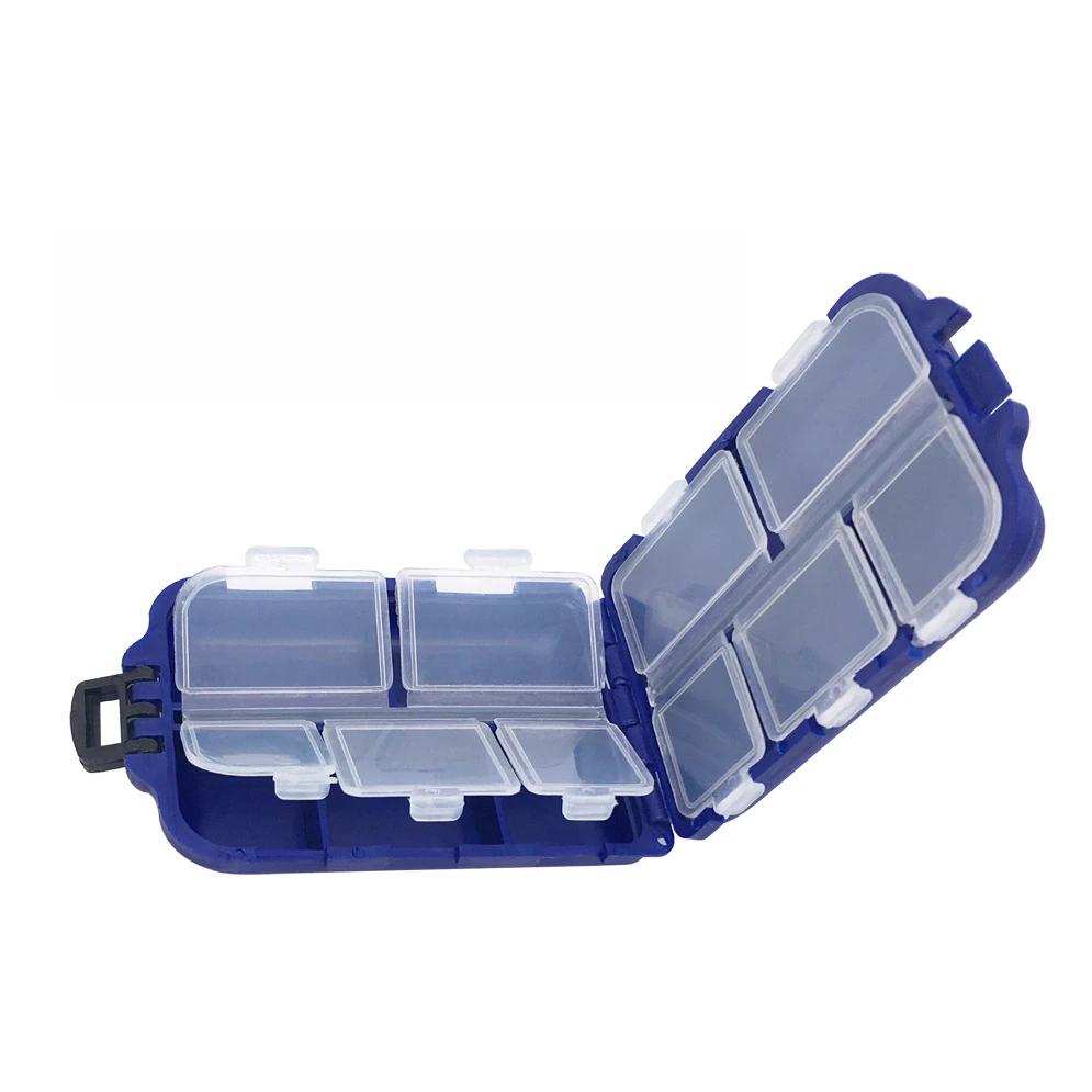 New Fishing Tackle Box 10 Compartment Lure Hook Storage Case Double Sided Fishing Tool Organizer Multifunctional Bait Container