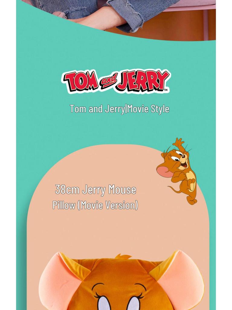 Tom and Jerry Plush Nap Pillow: Cute Cartoon Tom Cat & Jerry Mouse Cushion for Kids