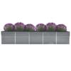 Garden Raised Bed Galvanized Steel 400*80*77 Cm Grey