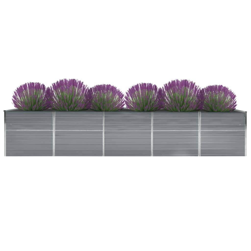 Garden Raised Bed Galvanized Steel 400*80*77 Cm Grey