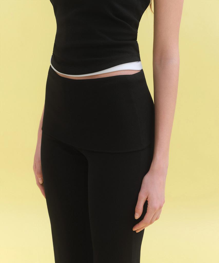 MUSINSA STANDARD WOMAN Women'S Turn Down Flare Jersey Pants [Black]