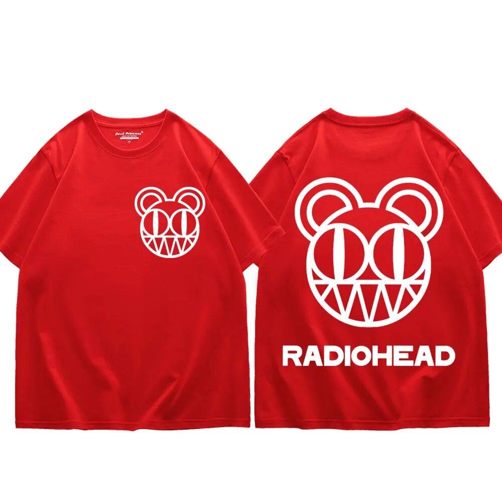 Rock Band Radiohead Tričko s potiskem Unisex Ženy Móda Vintage Volná trička Léto Neformální Tričko z čisté bavlny Hip Hop Streetwear