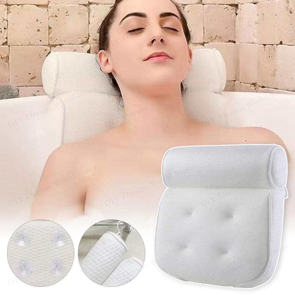 Bath Cushion for Bathtub Support Neck Head Back Bathtub Pillow Cushion Soaking Tub with Non-Slip Suction Cups Air Mesh Bathtube