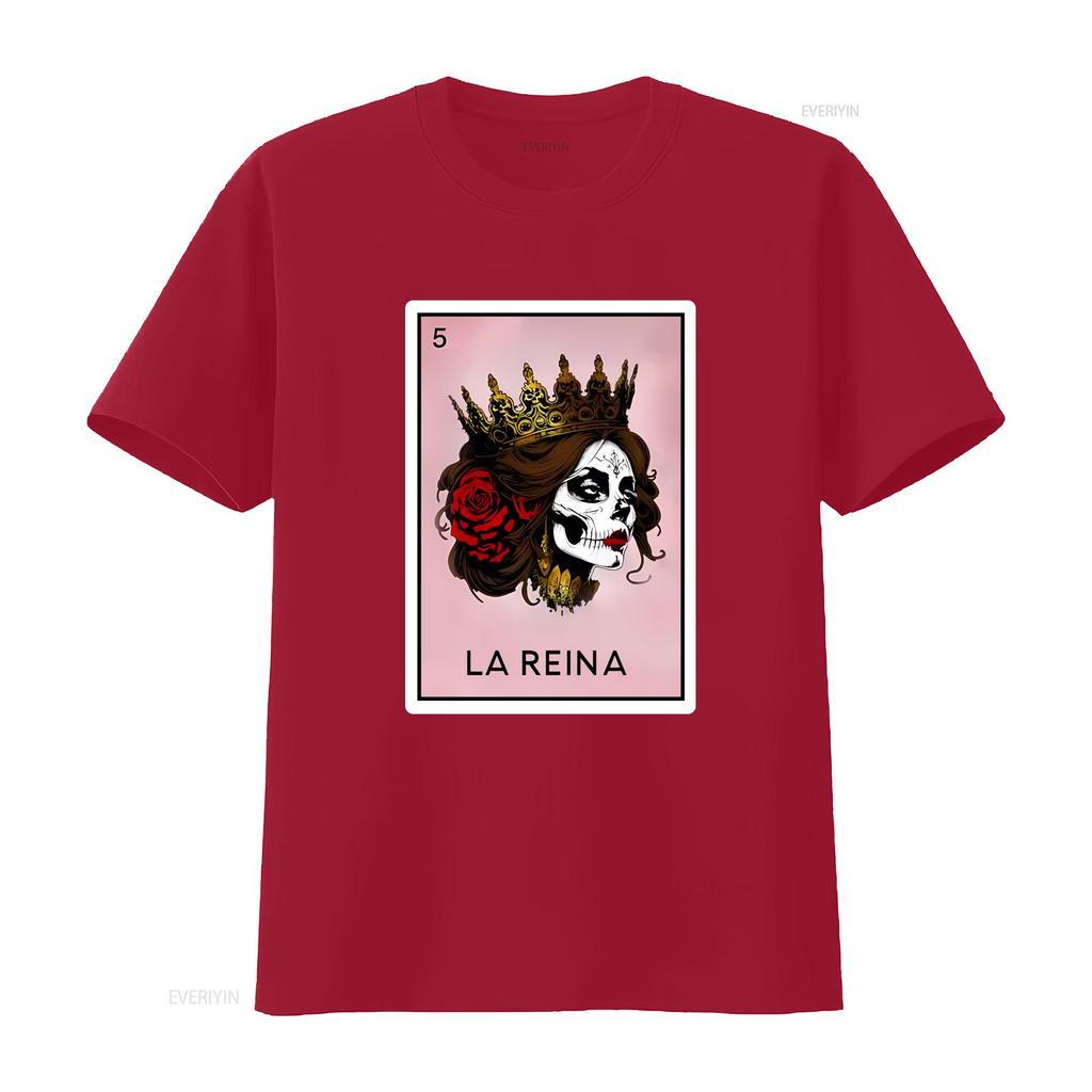 La Reina Loteria T Shirt Mothers Day for Mexican Mom Latina Queen Party Vintage Washed Designer Clothes Fashion Breathable
