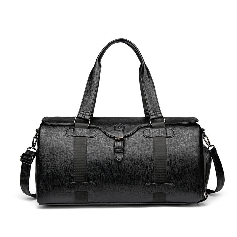 Men's Travel Bag Leather Anti-splash Large-capacity Short-distance Luggage Including Independent Shoe Compartment Business Handbag Oblique Span