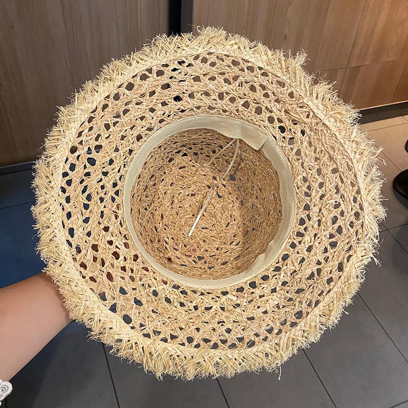 New Sun Hat Summer Fashion Hollow Sunscreen Sun Hat Woven Straw Hat Breathable Vacation Travel Versatile Fashion