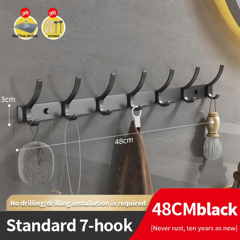 YUNJIEYA Black/White/Gun Grey Door Hooks Clothes Hanger Storage Bedroom Clothes Hook Wall Hanging Kitchen Bathroom Accessories