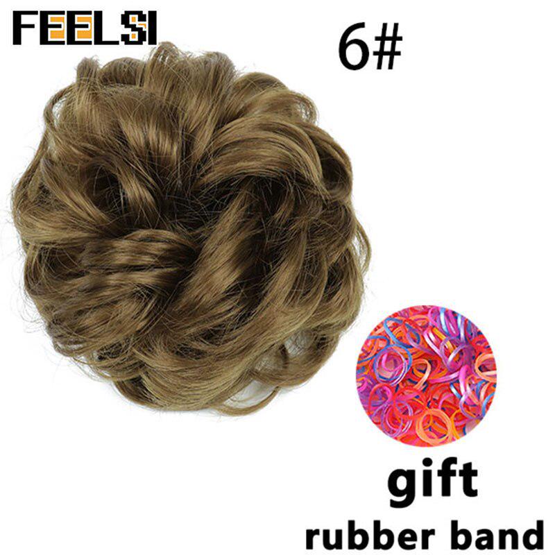 

Женский вьющийся шиньон с эластичной резинкой, синтетическая резинка для волос, небрежный пучок, шиньоны 26