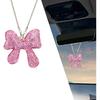 Bling Car Rearview Mirror Hanging Ornament, Charming Elegant Rearview Mirror Pendant Decoration, Sparkling Rhinestone Bow Vehicle Interior Accessory,