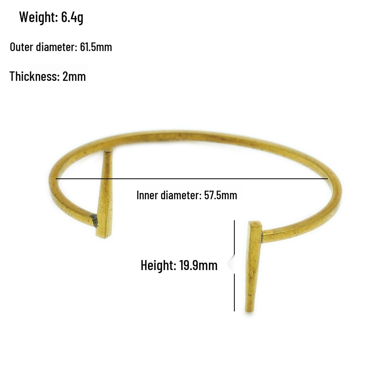 European  American Minimalist Geometric Copper Bracelet - Women s Half-Open Personality Design