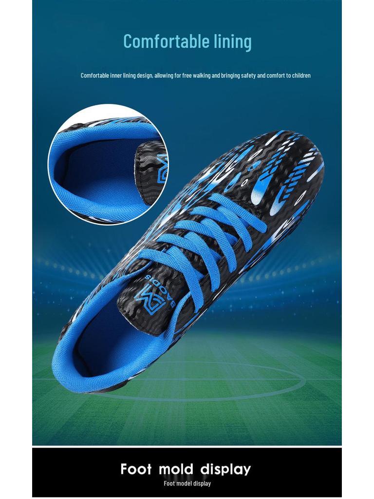 Kids' Cross-Border Football Shoes - TF Turf & AG Long Spikes for Elementary & Middle Schoolers, In Stock