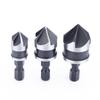 3pcs 1/4 Inch Hex Shank Countersink Bore Set 5 Flute Countersink Bits  Woodworking