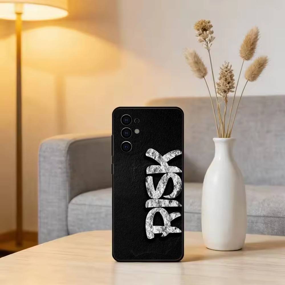 Trading No Risk, No Rich Phone Case For Samsung S25,S24,S21,S22,S23,S30,Ultra,S20,Plus,Fe,Lite,Note,10,Black Cover