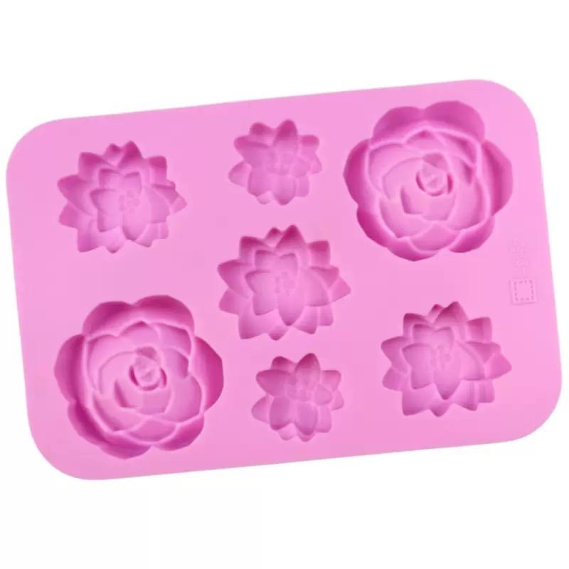 New Arrival 1pc Silicone Flower Cake Mold Ice Cube Tray Jelly Chocolate Molds Candy Cake Mould DIY Soap Molds