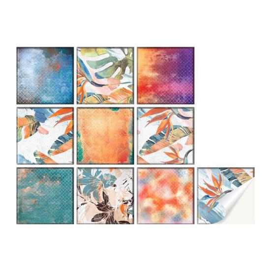 10Pcs Practical Wall Sticker Waterproof Durable Abstract Pattern Mural Decal