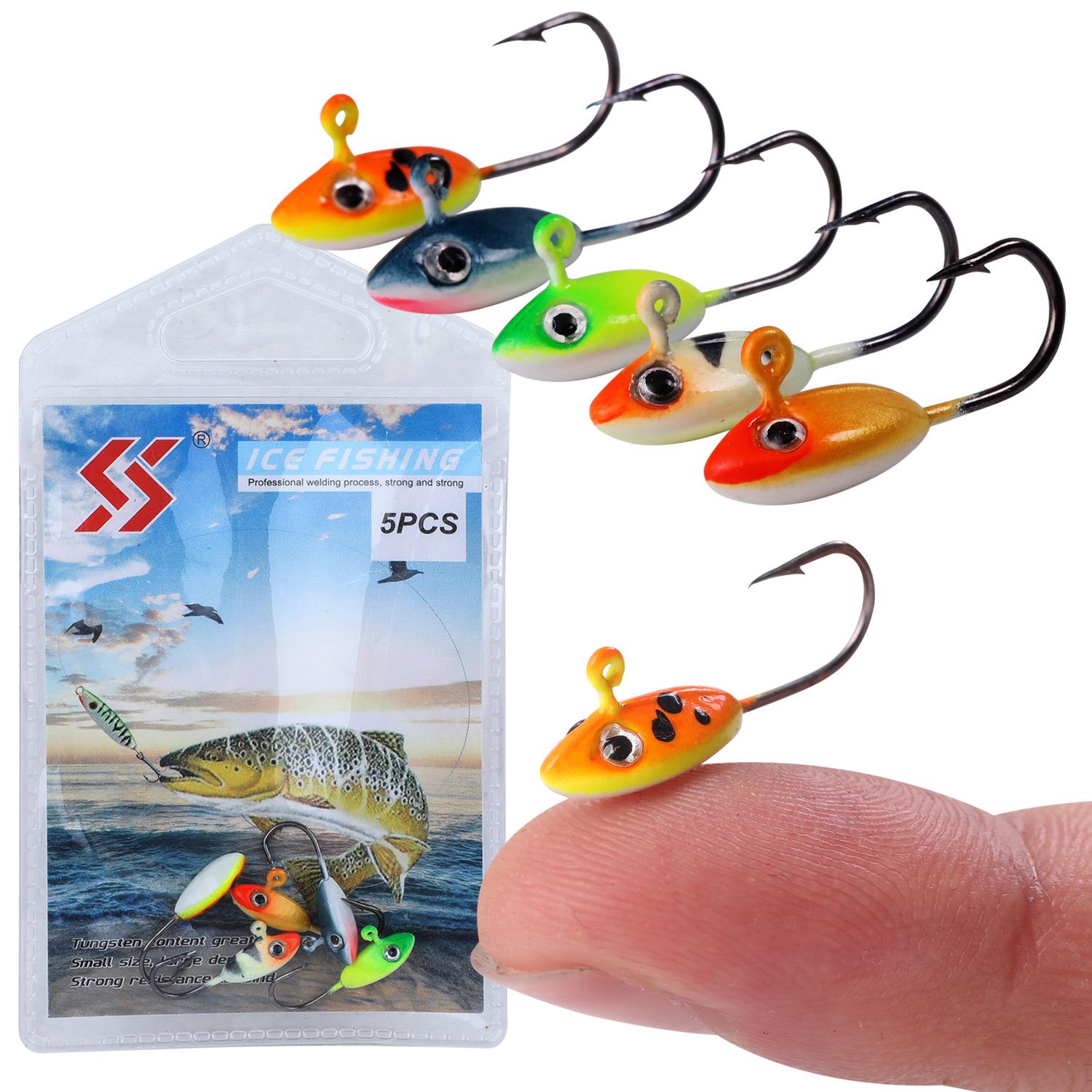 

5 шт. приманки для зимней рыбалки с крючками, свинцовые джиг-крючки, зимние цельнометаллические рыболовные крючки, рыболовные приманки 5pcs