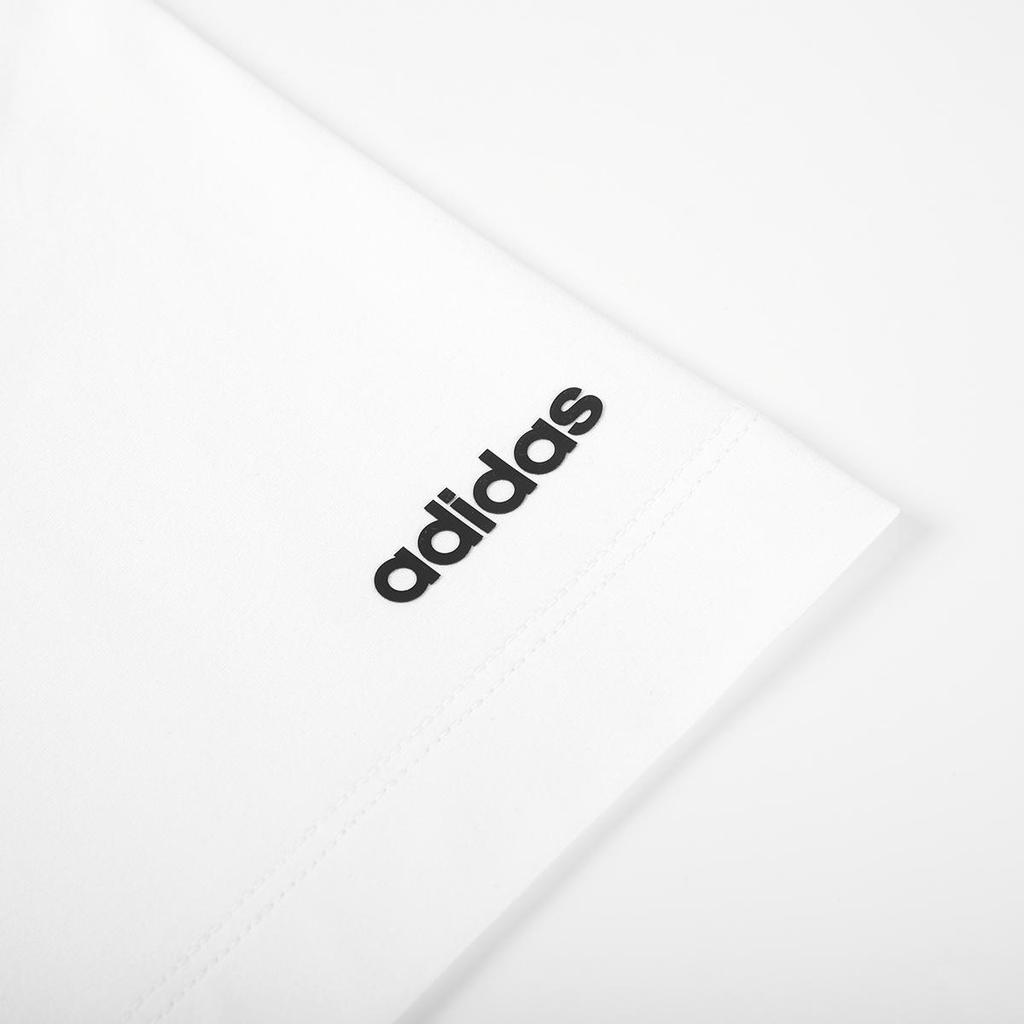 adidas T Shirts Men's White Crew Neck Moderate Straight Fit (Unisex) T-Shirts JI8474