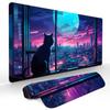 Giant Blue Moon and Cat large Mouse Pad Gaming mats NonSlip Desk Mat mouse carpet with Stitched Edge HD printing Office mat