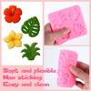 TIESOME 2 Pieces Tropical Flowers Leaves Silicone Mold, Plumeria Hibiscus Leaf Chocolate Fondant Mold Flower Monstera Leaf Molds for DIY Chocolate