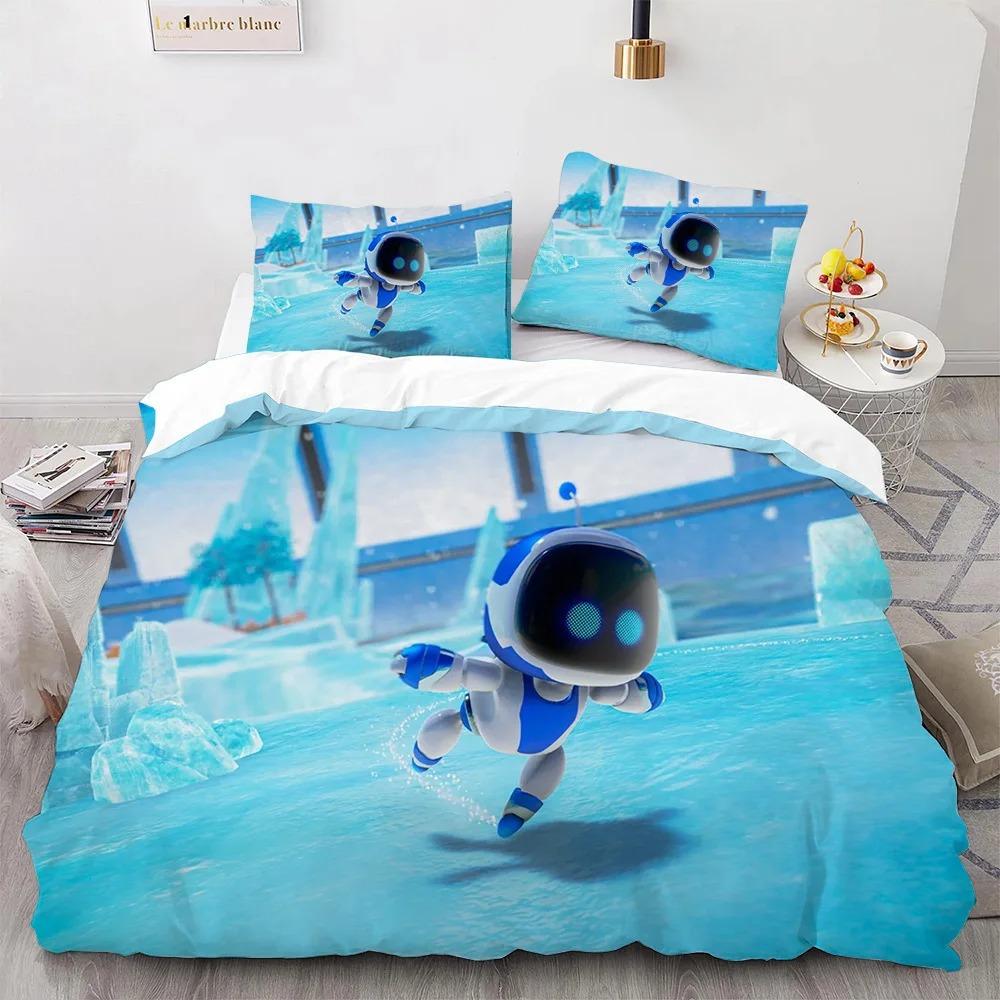 Astro Bot Cute Cartoon Bedding Set Duvet Set Single Double Bed King Size Bed Set Adult Boys Bedroom Duvet Cover Pillow Case