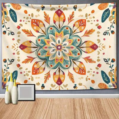 1 Piece Bohemian Mandala Tapestry, Polyester, Thin Peach Skin, Knitted Wall Hanging, Decorative Room Decor, Living Room Decor