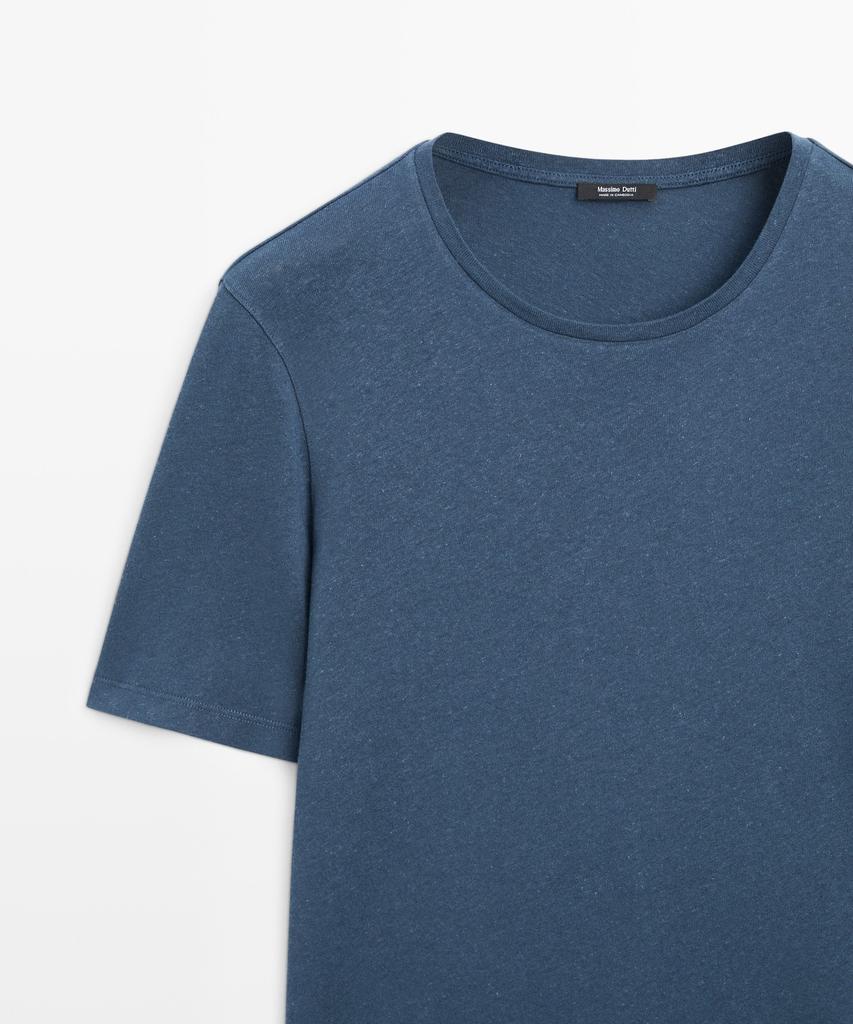 Masimodutti Linen Blend Short Sleeve T-Shirt