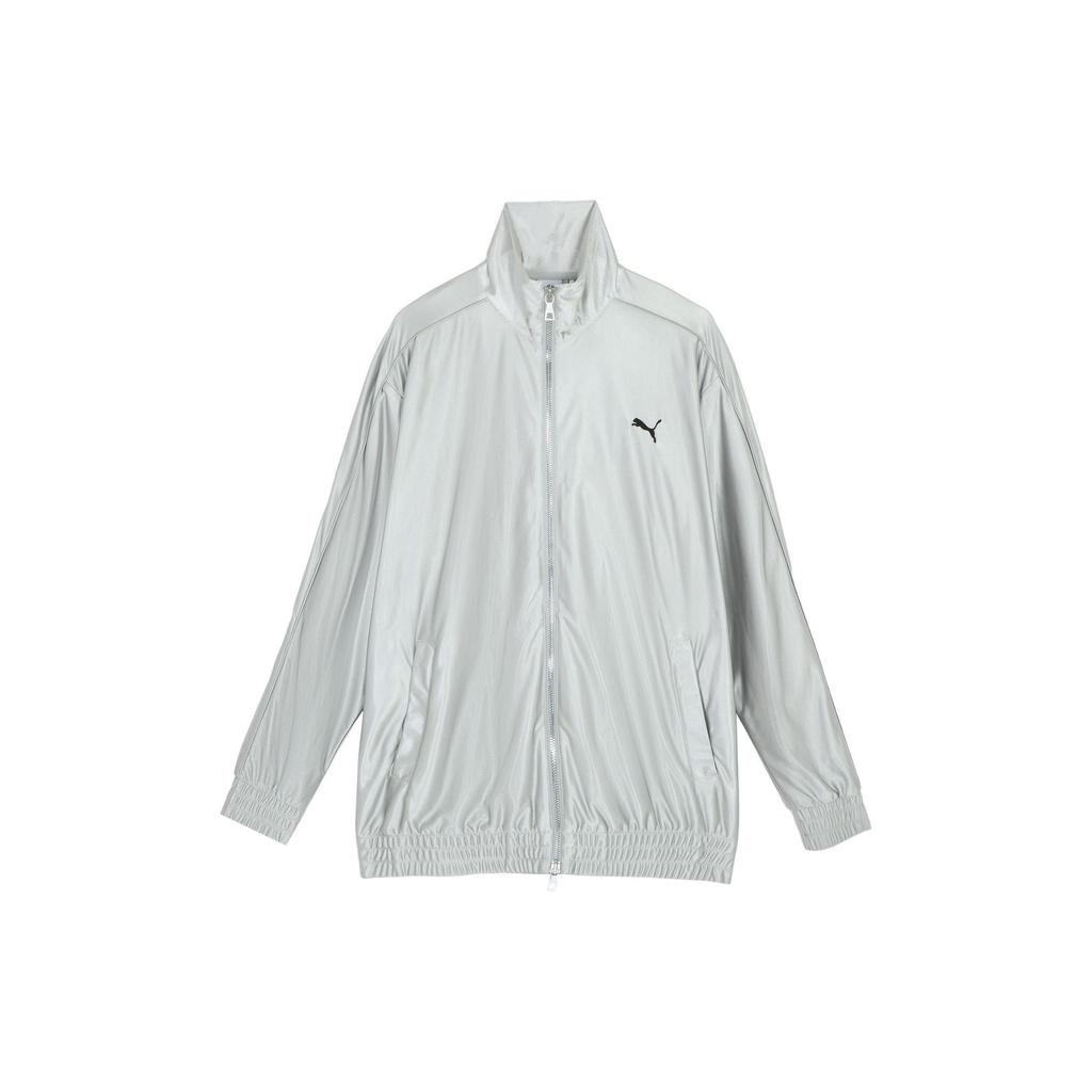Puma Borussia Dortmund T7 Nadměrná metalická bunda Unisex bunda Světle šedá 627195-01